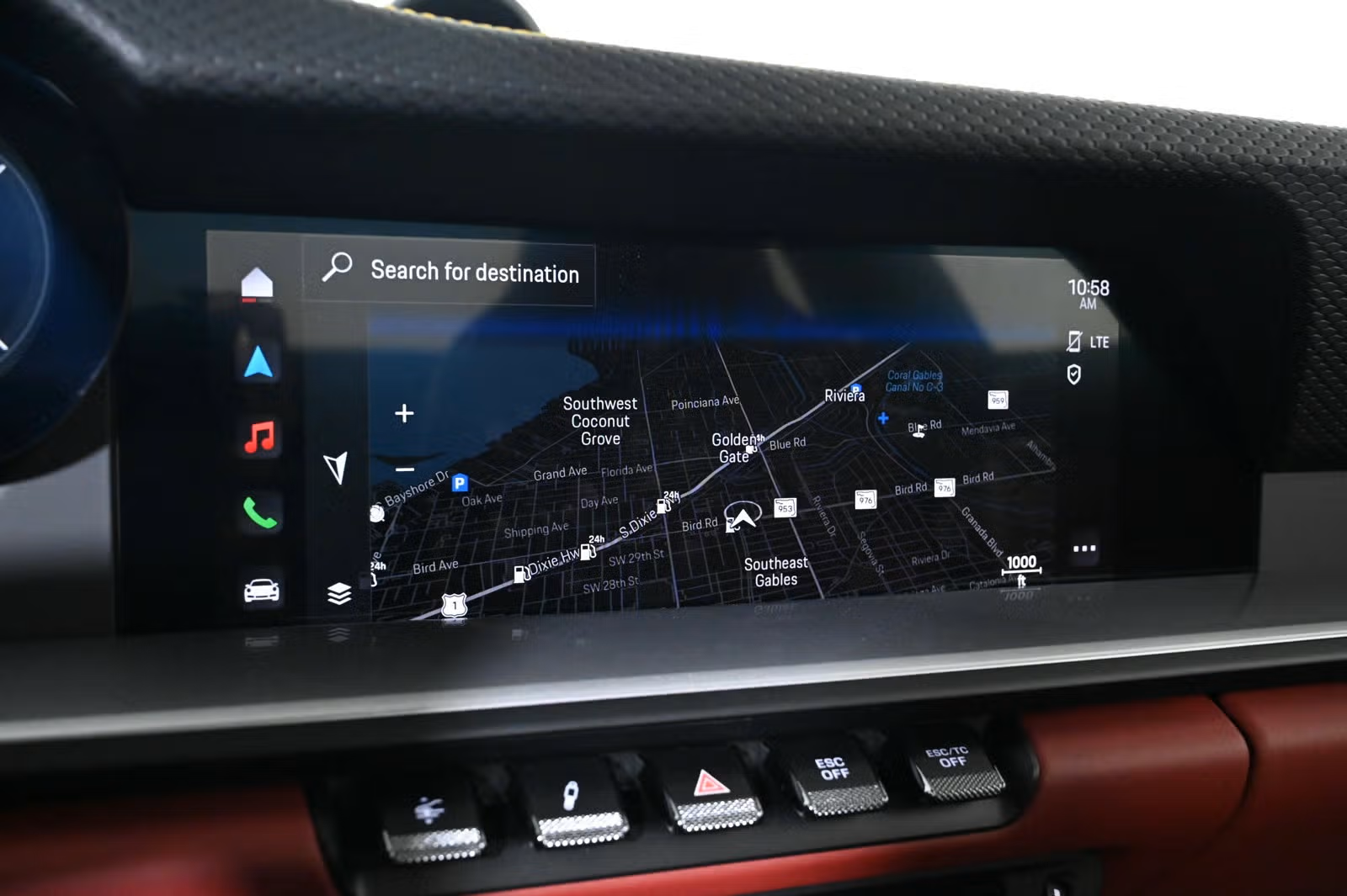 PCM touchscreen navigation display